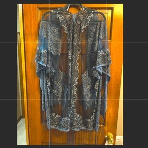 Blue Fringe Kimono